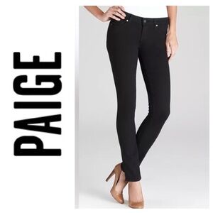 Black “Skyline” Slim Leg Jeans  { Paige }